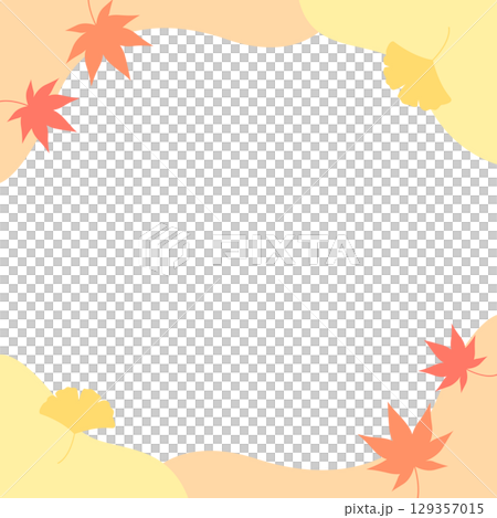楓葉和銀杏葉的秋季框架 楓葉和銀杏葉的秋季框架 129357015