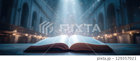 holy bible open book in church 129357021