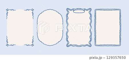 Vintage Coquette Frame Border Set for Greeting Card, Wedding And Birthday Party, Picnic Invitation In Blue Banner Cute Elegant Style Vintage Coquette Frame Border Set for Greeting Card, Wedding And Birthday Party, Picnic Invitation In Blue Banner Cute Elegant Style 129357650
