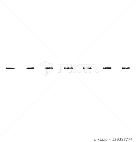 Dotted endless straight line, hand drawn with black pencil or marker, children's drawing. Dotted endless straight line, hand drawn with black pencil or marker, children's drawing. 129357774