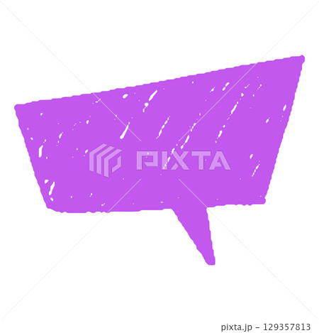 Violet crayon text box, chat communication frame lilac chalk texture, speech bubble, vector hand drawn dialogue cloud Violet crayon text box, chat communication frame lilac chalk texture, speech bubble, vector hand drawn dialogue cloud 129357813