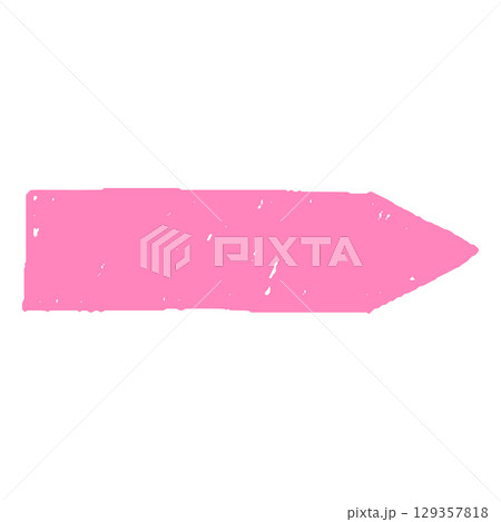 Crayon sketch banner pink silhouette, vector vintage flag tape frame bent chalk or pencil texture, badge label stripe 129357818