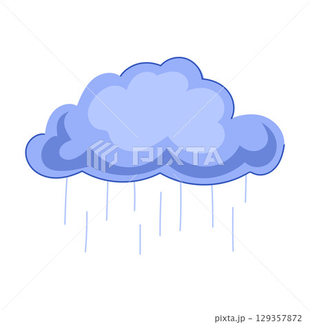 shower rain cloud cartoon vector illustration 129357872