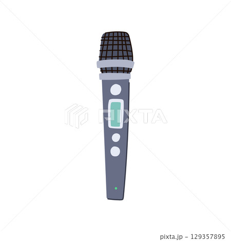 cardioid radio microphone cartoon vector illustration 129357895