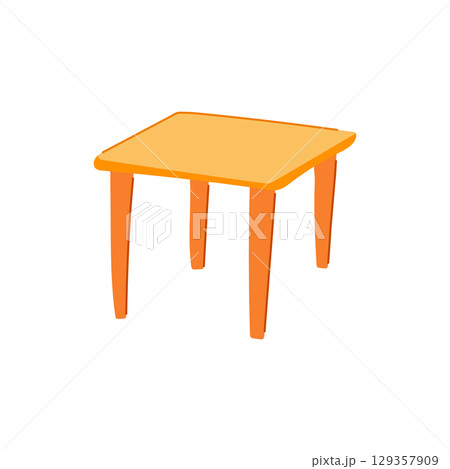 stackable plastic table cartoon vector illustration 129357909