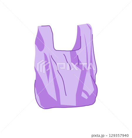 biodegradable plastic shopping bag cartoon vector illustration 129357940
