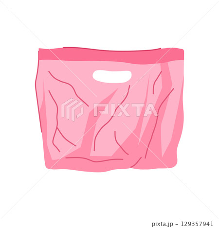 pollution plastic shopping bag cartoon vector illustration 129357941