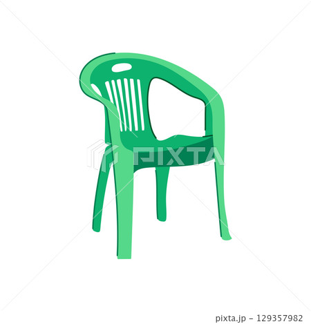 colorful plastic chair cartoon vector illustration 129357982