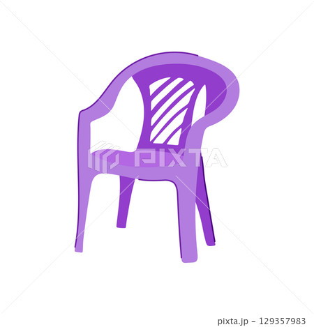 ergonomic plastic chair cartoon vector illustration 129357983