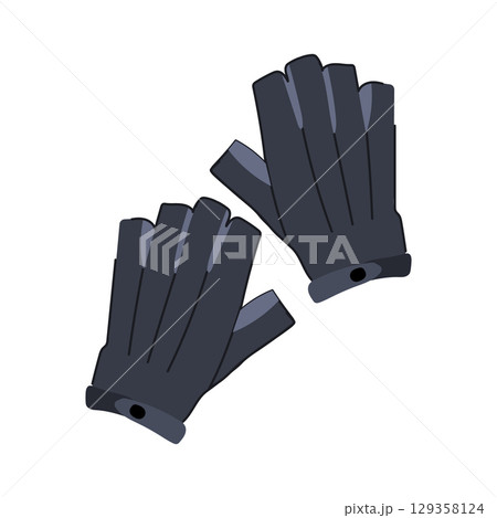 cordless leather gloves cartoon vector illustration 129358124