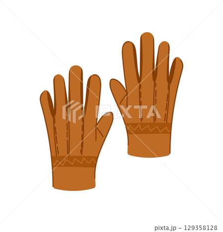 boil leather gloves cartoon vector illustration boil leather gloves cartoon vector illustration 129358128