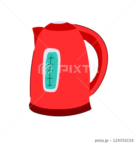 stainless kettle electric cartoon vector illustration 129358158