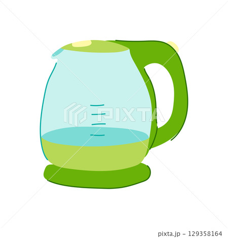 cordless kettle electric cartoon vector illustration 129358164