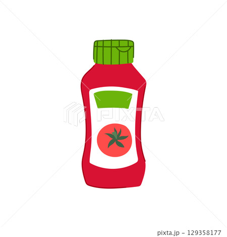 label ketchup bottle cartoon vector illustration 129358177