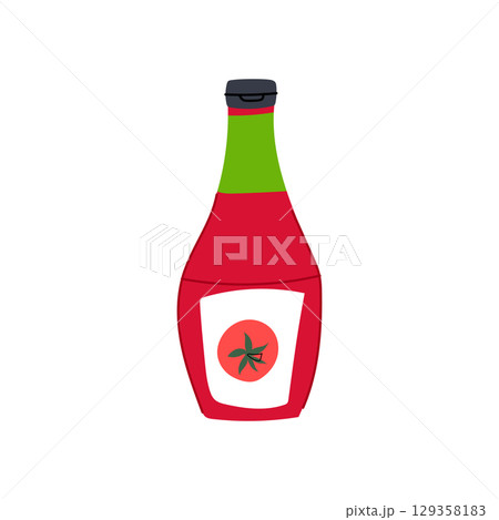 sauce ketchup bottle cartoon vector illustration 129358183
