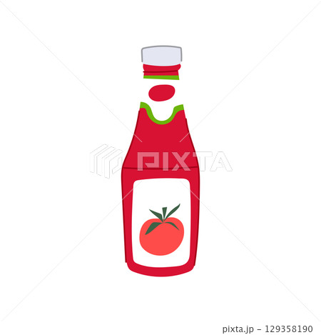 glass ketchup bottle cartoon vector illustration glass ketchup bottle cartoon vector illustration 129358190