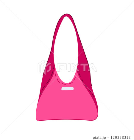 shoulder handbag woman leather cartoon vector illustration 129358312