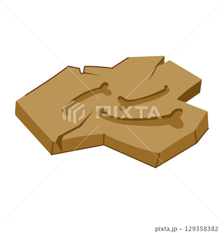 petrified fossil cartoon vector illustration 129358382