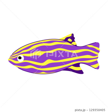 cichlid exotic fish cartoon vector illustration 129358405