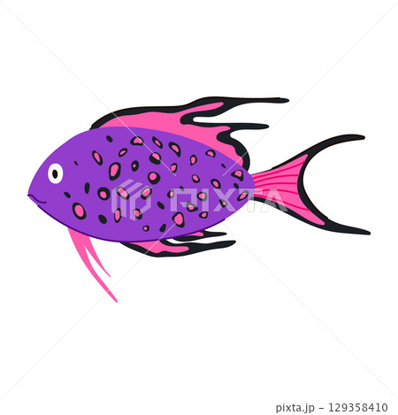 angel exotic fish cartoon vector illustration 129358410