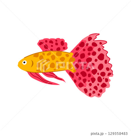 betta decorative fish cartoon vector illustration 129358483