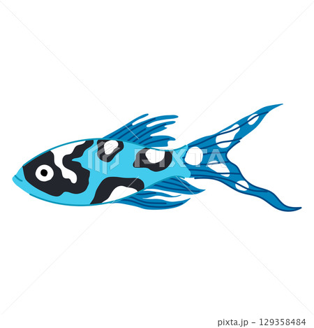 tetra decorative fish cartoon vector illustration 129358484