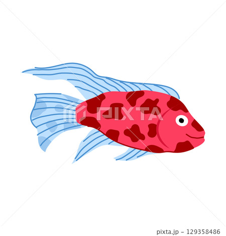 gold decorative fish cartoon vector illustration 129358486