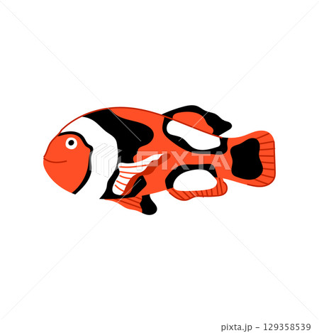 colorful clown fish cartoon vector illustration 129358539