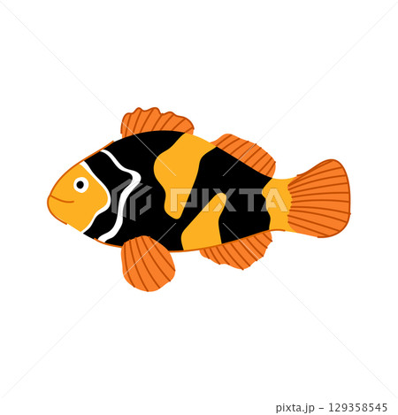 marine clown fish cartoon vector illustration 129358545