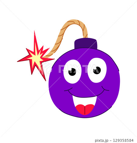 blast bomb character cartoon vector illustration blast bomb character cartoon vector illustration 129358584