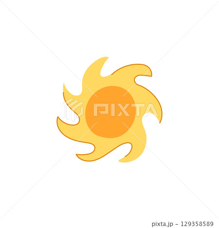 earthy boho sun cartoon vector illustration 129358589