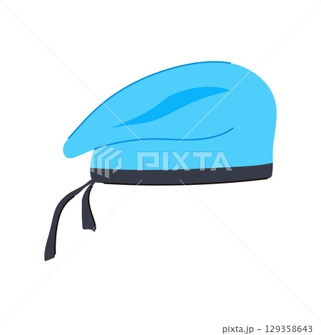 wool beret hat military cartoon vector illustration 129358643