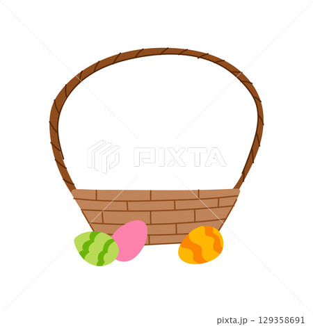 hunt basket easter cartoon vector illustration 129358691