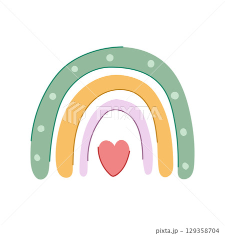 handmade baby boho rainbow cartoon vector illustration 129358704
