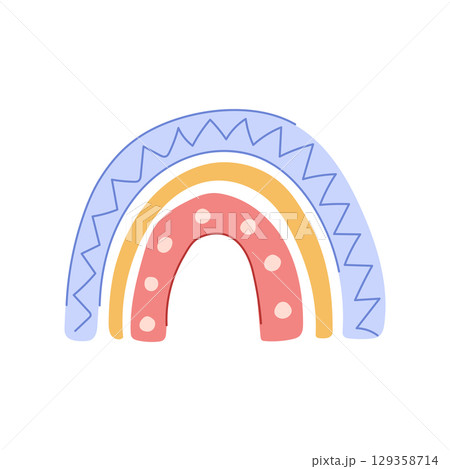 decor baby boho rainbow cartoon vector illustration 129358714