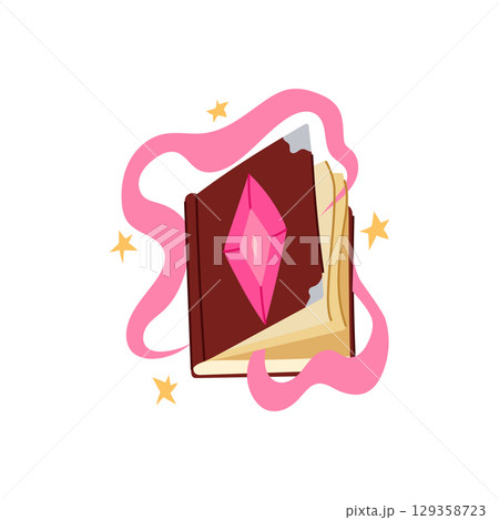 transmutation alchemy book cartoon vector illustration 129358723