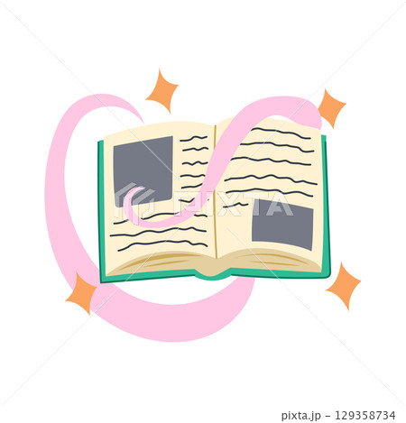 philosopher s alchemy book cartoon vector illustration 129358734