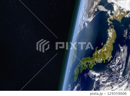 Earth from the space. East Asia. 129359006
