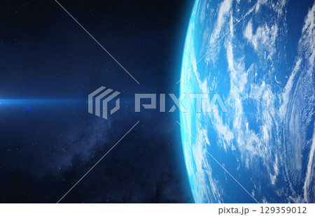 Earth. Amazing blue planet. Habitable exoplanet. Earth. Amazing blue planet. Habitable exoplanet. 129359012