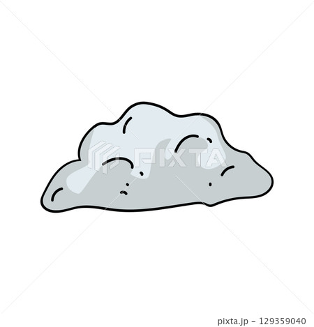 Cartoon cloud floating gently in sky, weather illustration 129359040