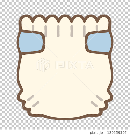Cute baby diaper icon illustration material 129359395
