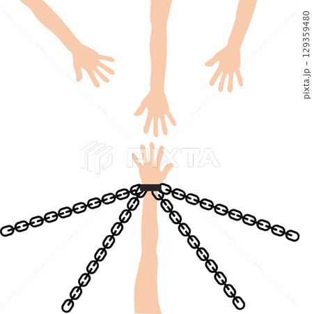 手枷のグラフィック素材イラスト	 129359480
