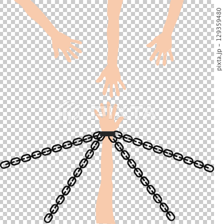 手枷のグラフィック素材イラスト	 129359480