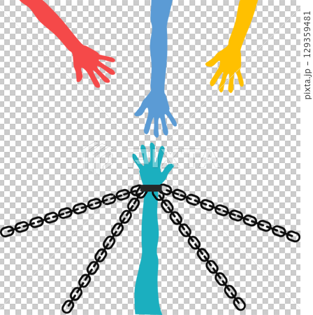 Graphic material illustration of handcuffs 129359481
