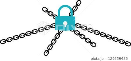 鍵で施錠されているグラフィック素材イラスト	 129359486