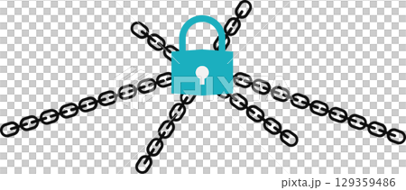 鍵で施錠されているグラフィック素材イラスト	 129359486