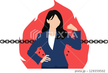 常識にとらわれないビジネスウーマンイラスト 129359502