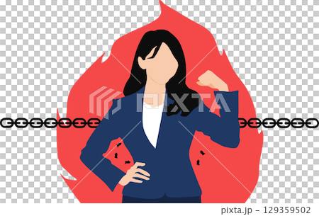 常識にとらわれないビジネスウーマンイラスト 129359502