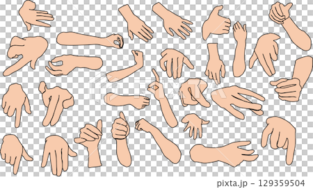 手のグラフィック素材イラスト 129359504