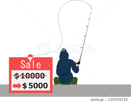 アンカリング効果のイラスト(行動経済学)	 129359726